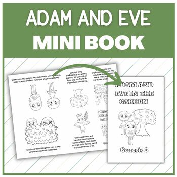 Adam and Eve Mini Book, Bible Story Activity, 1 Page foldable book