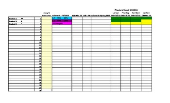 Preview of Adams 50 and DIBELS Benchmark Assessment Data Recording Sheet