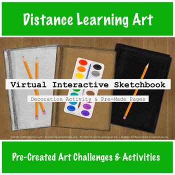 Preview of Adaptable Virtual Interactive Sketchbook | 45 Assignments Distance Learning Art