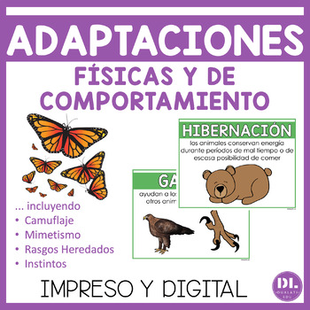 Preview of Adaptaciones de Animales y Plantas | Plant and Animal Adaptions Spanish