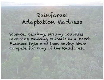 Preview of Adaptation - Ecosystem Madness (Rainforest Activity like March Madness Bracket)