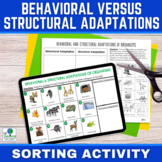 Adaptations | Behavioral or Structural | Sorting Activity 