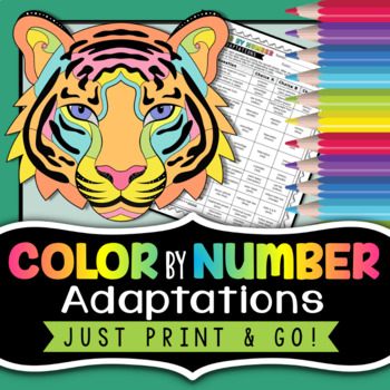 Adaptations Color By Number Science Color By Number