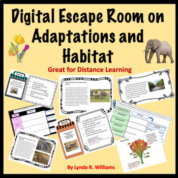 Preview of Adaptations Digital Escape Room and Reading Informational Text Unit