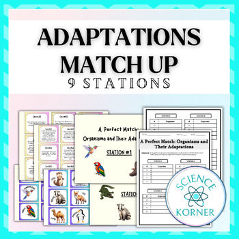 Preview of Adaptations Match Up | Adaptations Matching Stations