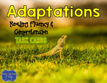 Adaptations Task Cards for Fluency and Comprehension by Bow Tie Guy and ...