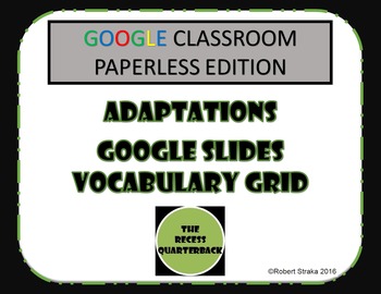 Preview of Adaptations Vocabulary Grid - Distance Learning