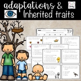 Adaptations and Inherited traits task cards and activity