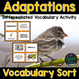 Adaptations and Natural Selection Vocabulary Sort