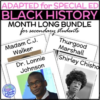 Preview of Adapted Black History BUNDLE for Secondary Special Education (4 Week Long Units)