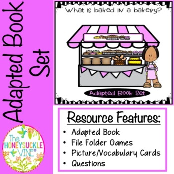 Preview of Adapted Book About Baking Reading Games Vocabulary Life Skills Literacy Centers