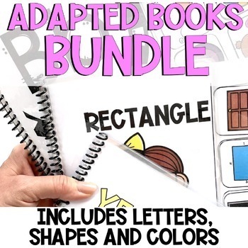 Preview of Adapted Books Special Education. Alphabet, Shapes & Color Adaptive Books Bundle