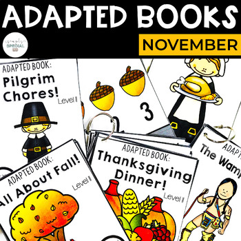 Preview of November Adapted Books (Thanksgiving, The Wampanoag, Pilgrims) | Special Ed