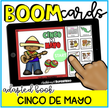 Preview of Adapted Book: Cinco De Mayo BOOM CARDS {distance learning}