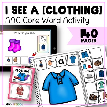 Preview of AAC Core Vocabulary Activities See CLOTHING Adaptive books special education