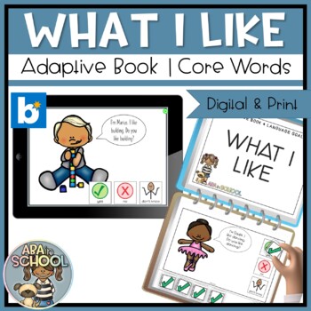 Preview of Adapted Book Core Words Vocabulary I Like and Dont Like
