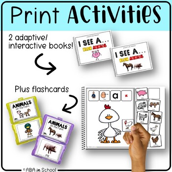 Adapted Book Core Words Vocabulary I See a - FARM ANIMALS by ABA in School