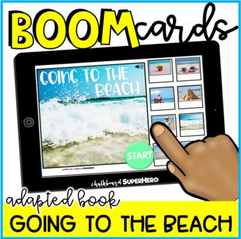 Preview of Adapted Book: Going To The Beach BOOM CARDS {distance learning} FREEBIE