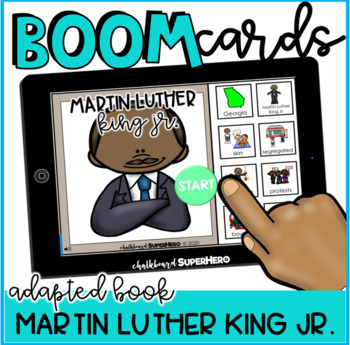 Preview of Adapted Book: Martin Luther King Jr. BOOM CARDS {distance learning}