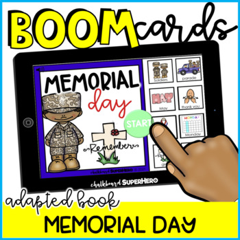 Preview of Adapted Book: Memorial Day BOOM CARDS {distance learning}