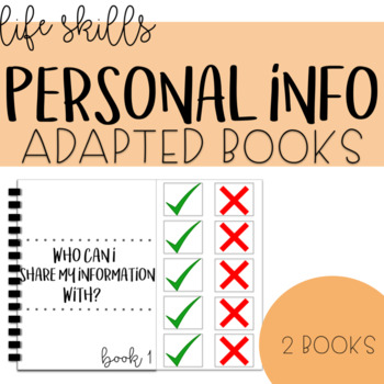 Preview of Adapted Book - Personal Information: Who Can I Share It With?- Life Skills