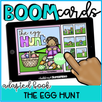 Preview of Adapted Book: The Egg Hunt BOOM CARDS {distance learning}