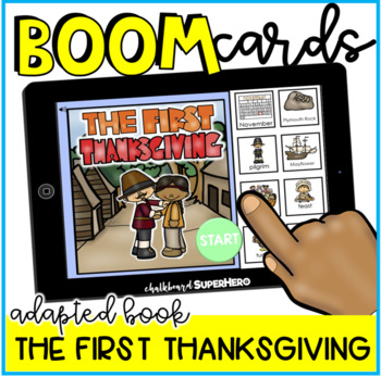 Preview of Adapted Book: The First Thanksgiving BOOM CARDS {distance learning}