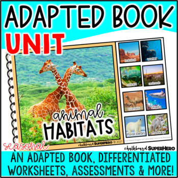 Preview of Adapted Book Unit: Animal Habitat (Printable and Digital)