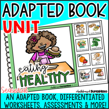 Preview of Adapted Book Unit: Eating Healthy (Printable & Digital)