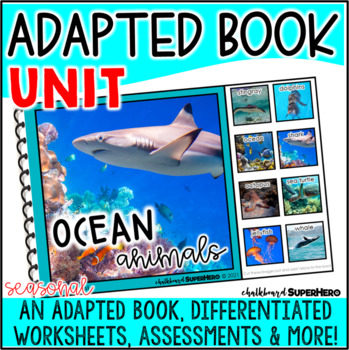 Preview of Adapted Book Unit: Ocean Animals (Printable and Digital) 