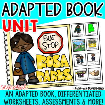Preview of Adapted Book Unit: Rosa Parks (Printable and Digital)