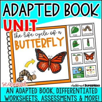 Preview of Adapted Book Unit: The Life Cycle of a Butterfly (Printable and Digital)