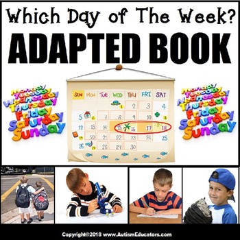 Preview of Adapted Book for Special Education WHICH DAY OF THE WEEK