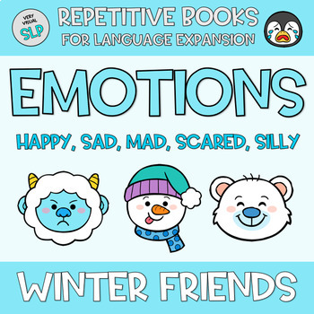 Preview of Winter Emotions Feelings Penguin Snowman Speech Therapy Adapted Flip Book!