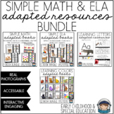 Adapted Books Bundle Math ELA with Real Image Photos Autis