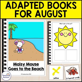 Preview of Adapted Books for August | August Classroom Activities