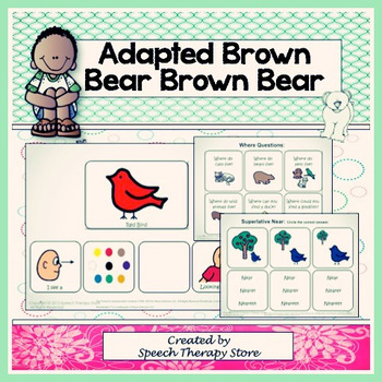 Preview of Speech Therapy Adapted "Brown Bear, Brown Bear" Language and Articulation Packet