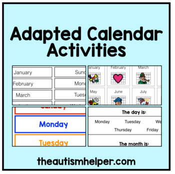 Preview of Special Education Adapted Calendar Activities