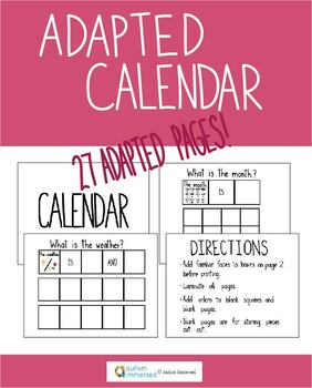 Preview of Adapted Calendar Visual Support