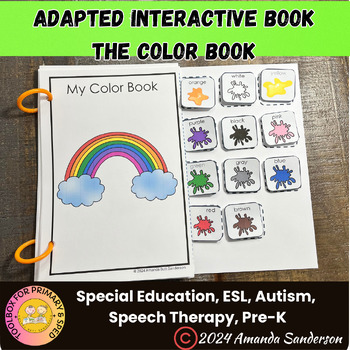 Preview of Adapted Color Book, Goal Setting, Data Tracking, Task Cards, Special Education