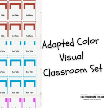 Preview of Adapted Color Table Visuals with Matching Schedule Cards (9 colors)