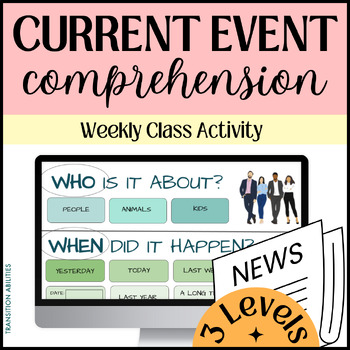 Preview of Adapted Current Event News Activity | 3 Levels | Differentiated SPED Reading
