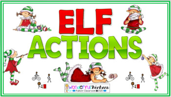 Preview of Adapted Elf Action Book w/ Picture Text Support (Autism/Special Education)