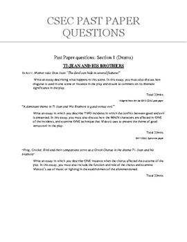 csec english b essay questions