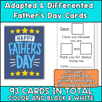 Preview of Adapted Father's Day Card & Craft for Special Education PreK & Kinder - NO PREP!