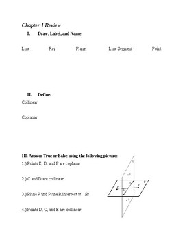 Preview of Adapted Geometry Chapters 1-5 Review