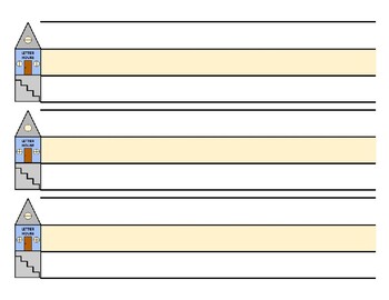 Preview of Adapted Handwriting Paper (LETTER HOUSES)