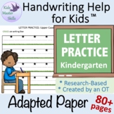 Adapted Writing Paper - LETTER PRACTICE for Upper & Lower Case