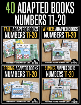 Preview of Adapted Interactive Books Growing Bundle Numbers 11-20 Spring | Summer