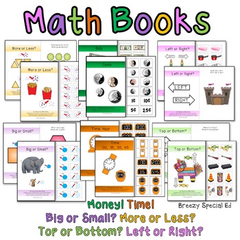 Preview of Adapted / Interactive Math Basic Life Skill Books Mega Set for Special Education